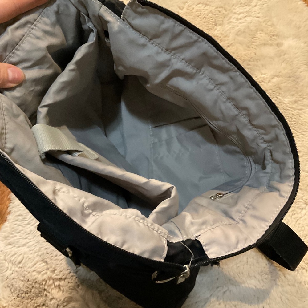 Baggalini Travel Tote‎ Purse Black Nylon Travel Lightweight 12x16 - Picture 9 of 10
